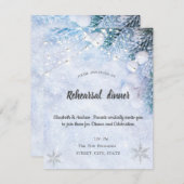 Kiefernzweige, Schnee, Lights Probe Abendessen Einladung (Vorne/Hinten)