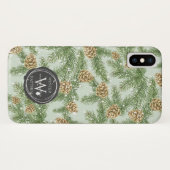 Kiefernzweige und Kiefernkiefer Wasserfarbmuster Case-Mate iPhone Hülle (Rückseite (Horizontal))