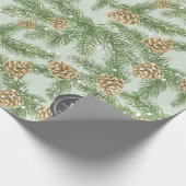 Kiefernzweige und Kiefernkiefer Wasserfarbmuster Geschenkpapier (Ecke)