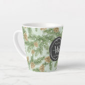 Kiefernzweige und Kiefernkiefer Wasserfarbmuster Milchtasse (Linke Ecke)