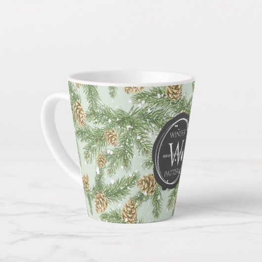 Kiefernzweige und Kiefernkiefer Wasserfarbmuster Milchtasse (Linke Ecke)