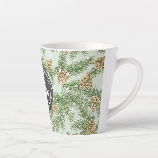 Kiefernzweige und Kiefernkiefer Wasserfarbmuster Milchtasse (Rechts)