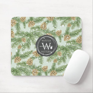 Kiefernzweige und Kiefernkiefer Wasserfarbmuster Mousepad
