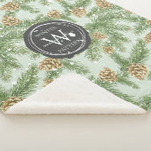 Kiefernzweige und Kiefernkiefer Wasserfarbmuster Sherpadecke (3/4)