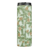 Kiefernzweige und Kiefernkiefer Wasserfarbmuster Thermosbecher (Rückseite)