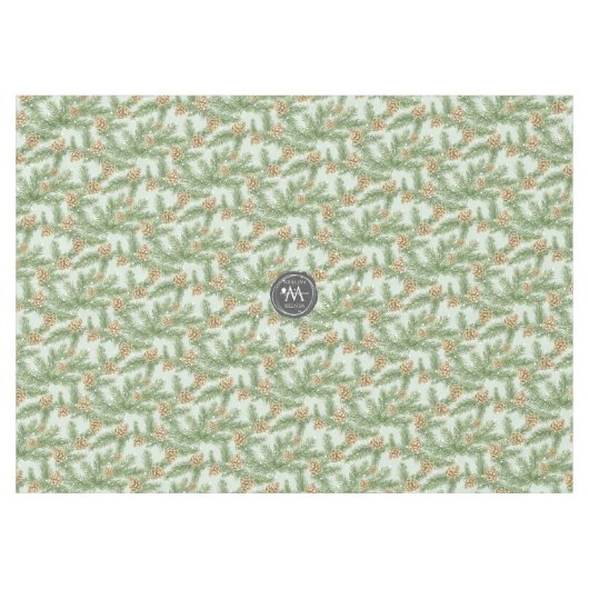 Kiefernzweige und Kiefernkiefer Wasserfarbmuster Tischdecke (Vorderseite (Horizontal))