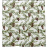 Kiefernzweige und Kiefernzapfen Duschvorhang (Vorderseite)