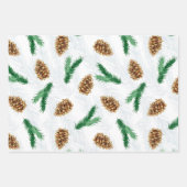 Kiefernzweige und Pinecones Weihnachten Geschenkpapier Set (Vorderseite)