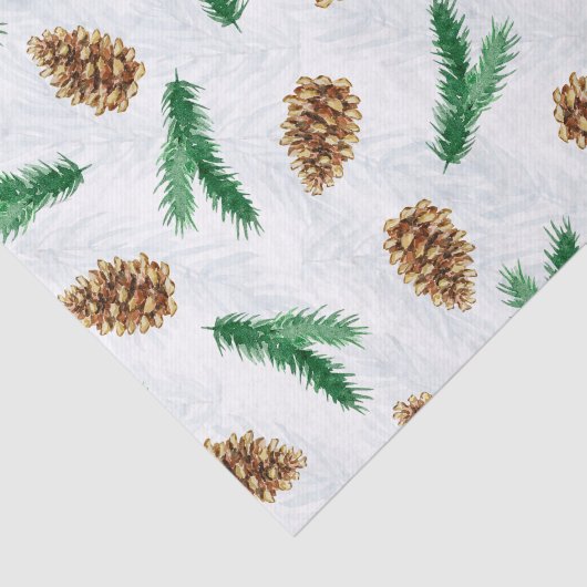 Kiefernzweige und Pinecones Weihnachten Seidenpapier (Ausschnitt)