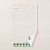 Kiefernzweigstraße-Zapfenmuster mit Gingham-Besatz Badhandtuch Set (Handtuch)