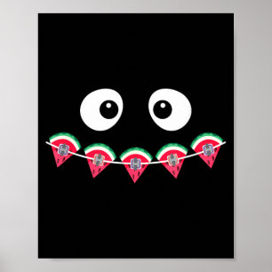 Kieferorthopäde Sommer Wassermelone Zahnspange Gum Poster