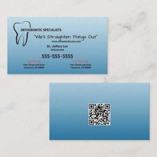 Kieferorthopädie Visitenkarte (Vorne/Hinten)