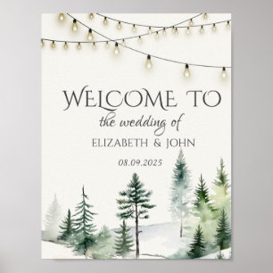 Kieferwald, Lichterkette Hochzeit Poster