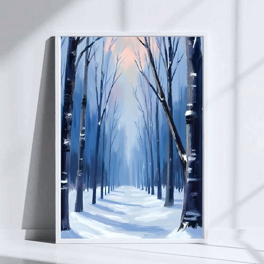 Kieferwald Winterwald Aquarellmalerei Poster