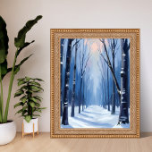 Kieferwald Winterwald Aquarellmalerei Poster