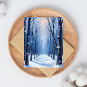 Kieferwald Winterwald Wasserfarben-Mal-Karte