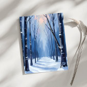 Kieferwald Winterwald Wasserfarben-Mal-Karte
