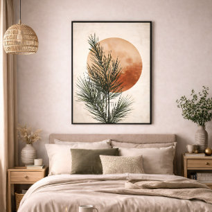 Kieferzweig Botanischer Neutraler Minimaler Naturd Leinwanddruck