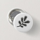 Kieferzweig – Winter-Tuschepinsel-Illustration auf Button (Vorne & Hinten)
