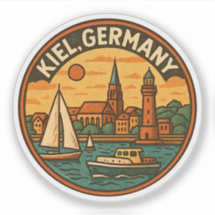 Kiel Deutschland Küstenkunst Aufkleber