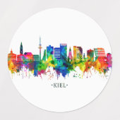 Kiel Deutschland Skyline Etiketten (Design 1)