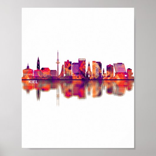 Kiel Deutschland Skyline Poster (Vorne)