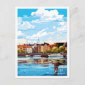 Kiel Deutschland Vintage Reise Illustration Postkarte (Vorderseite)