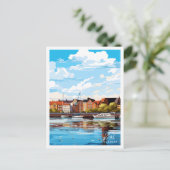 Kiel Deutschland Vintage Reise Illustration Postkarte (Stehend Vorderseite)