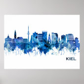 Kiel Germany Skyline Blue Poster (Vorne)
