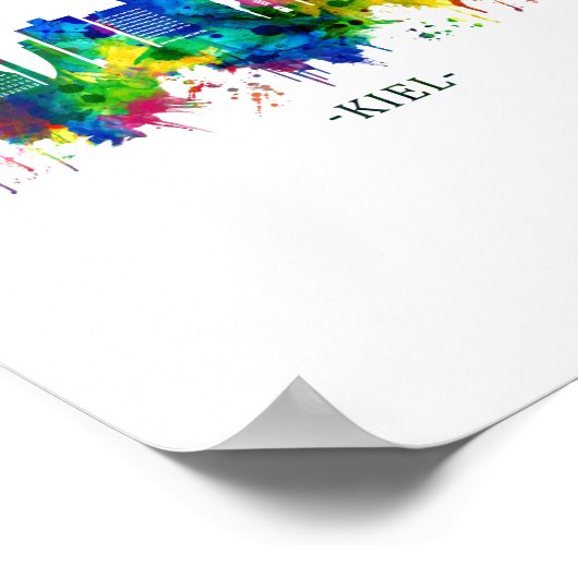 Kiel Germany Skyline Poster (Ecke)