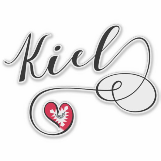 Kiel Heart Flag Aufkleber (Vorderseite)