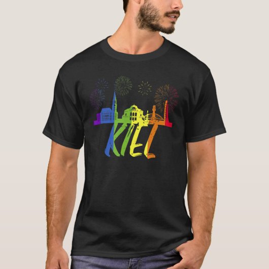 Kiel Pride Skyline Pride Parade Kiel T-Shirt (Vorderseite)