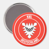 Kiel Round Emblem Magnet (Vorderseite/Rückseite)
