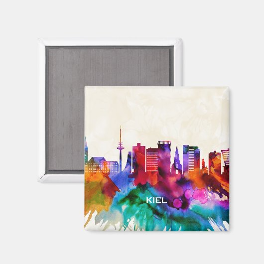 Kiel Skyline Magnet (Vorderseite/Rückseite)