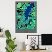 Kiel Stadtkarten Zentrum im Kontrast Poster (Heimbüro)