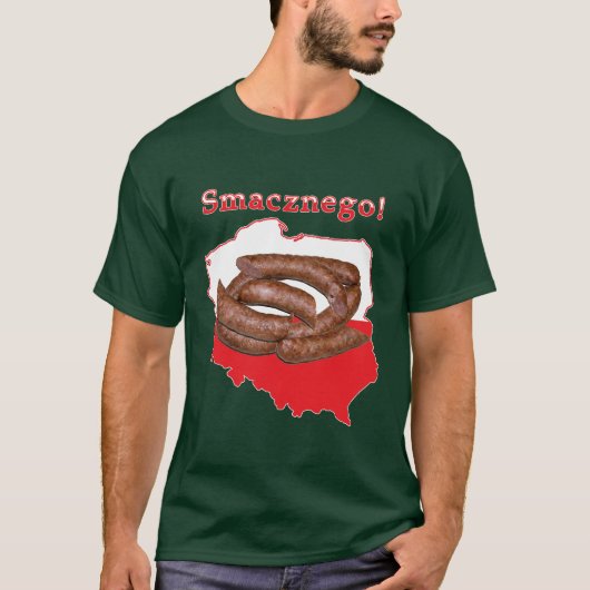 Kielbasa Smacznego Polnische Karte T-Shirt (Vorderseite)
