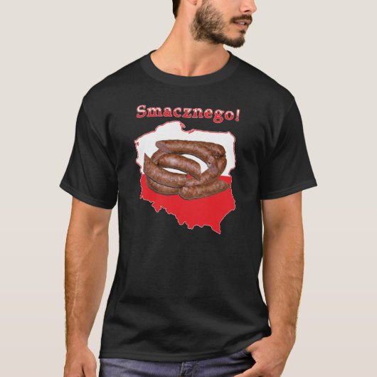 Kielbasa Smacznego Polnische Karte T-Shirt (Vorderseite)