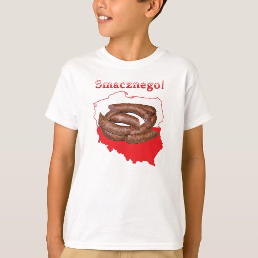 Kielbasa Smacznego Polnische Karte T-Shirt (Vorderseite)