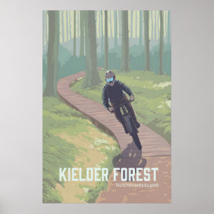 Kielder Forest Mountainbike-Reiseplakat Poster