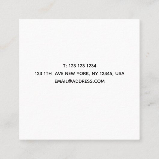 KiemenVisitenkarte Quadratische Visitenkarte (Rückseite)