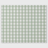 Kiennadellane-Gingham - Eukalyptus-Grün Geschenkpapier (Flach)