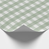 Kiennadellane-Gingham - Eukalyptus-Grün Geschenkpapier (Ecke)