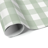 Kiennadellane-Gingham - Eukalyptus-Grün Geschenkpapier (Rolleneckpunkt)