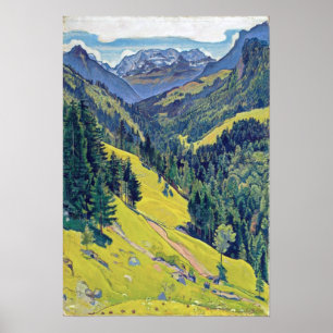 Kiental mit Blüemlisalp, Swiss Vintage Travel Poster