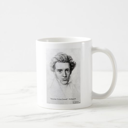 Kierkegaard "Liebe Sie selbst" Liebe Zitat Geschen Kaffeetasse (Rechts)