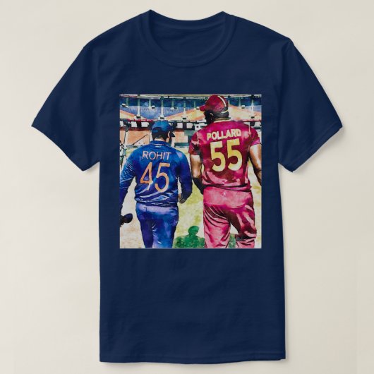 Kieron Pollard Rohit Sharma Kricketer T-Shirt (Design vorne)
