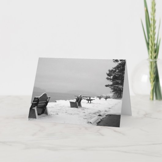 Kies Beach Winter Szene 3 Feiertagskarte (Vorderseite)