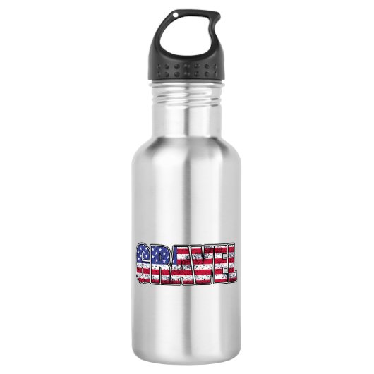 Kies Cycling American Flag Edelstahlflasche (Vorderseite)