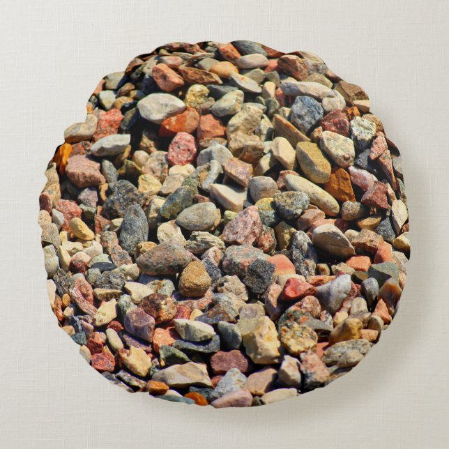 Kies Gestein bunte Textur Rundes Kissen (Vorderseite)