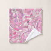 Kies Mosaik Kunst - Rosen Rosa Badhandtuch Set (Waschlappen)